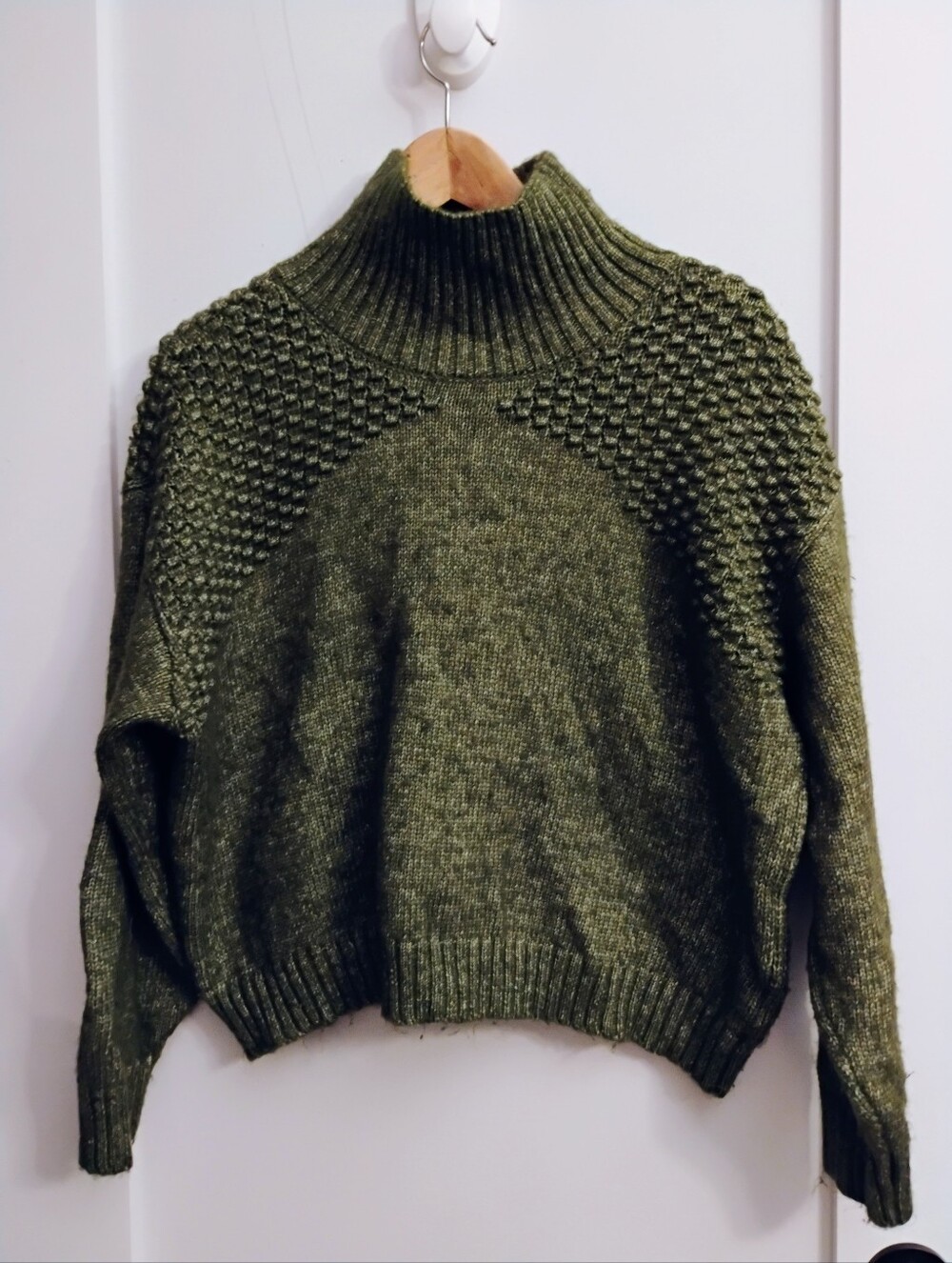 Falls Creek Olive Green Turtleneck Sweater
